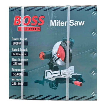 Boss mitersaw 3000w 50/60hz 220-240v 255mm - Atlow Gulf Hardware Store